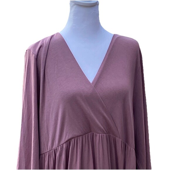Maternity Womens 3X Empire MAXI Dress Mauve 3/4 Sleeve Spring Formal Casual NWT - Picture 3 of 12